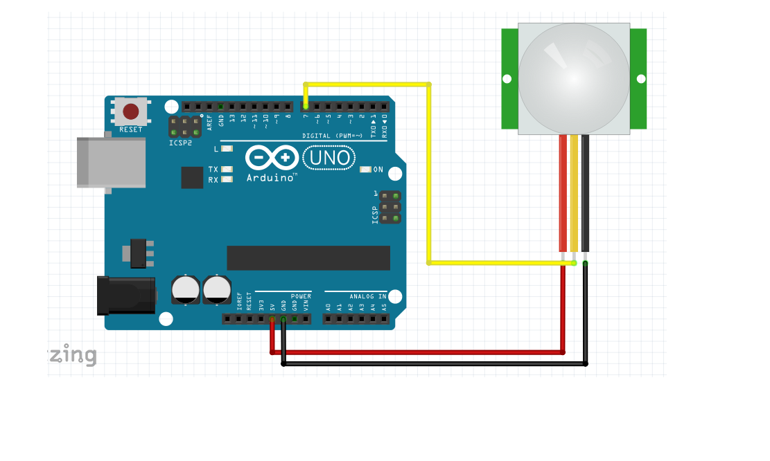Esquemático do sensor de presença e o Arduino